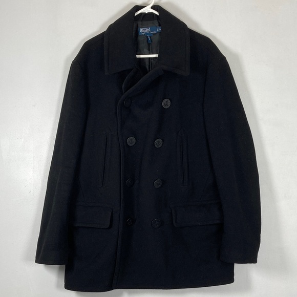 Polo Ralph Lauren Other - Polo by Ralph Lauren Classic Black Pea Coat Double Breasted XL